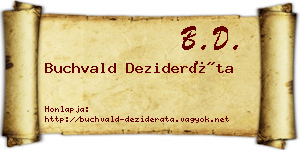 Buchvald Dezideráta névjegykártya